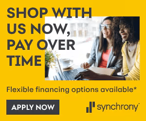 Flexible financing available through Synchrony